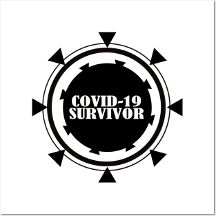 Covid 19 Survivor - Black Design Posters and Art